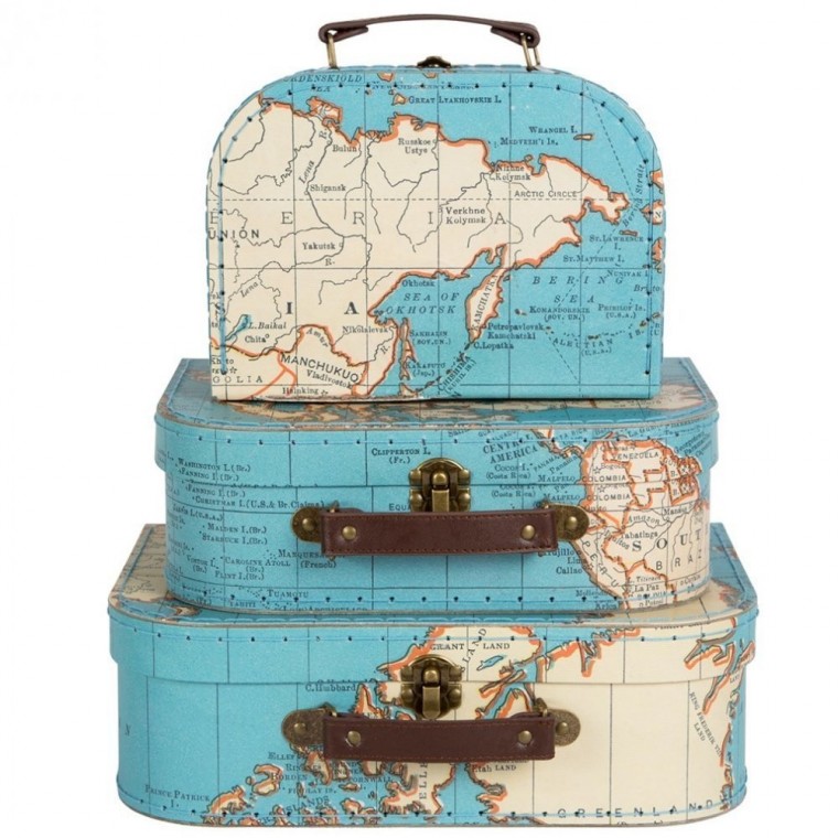 Sass and Belle Vintage Map suitcase