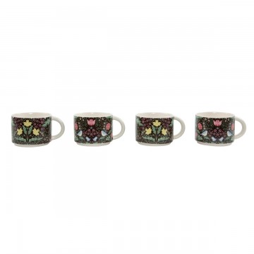 Floral stalking espresso mugs