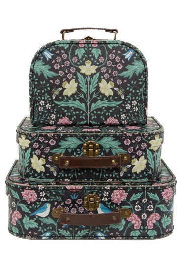 Floral suitcases set of 3