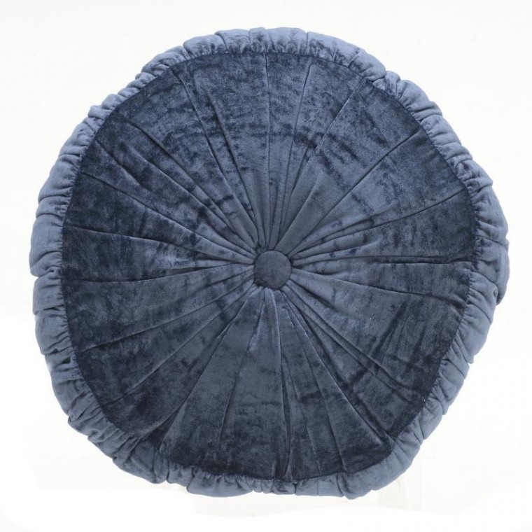 velvet cushion in blue