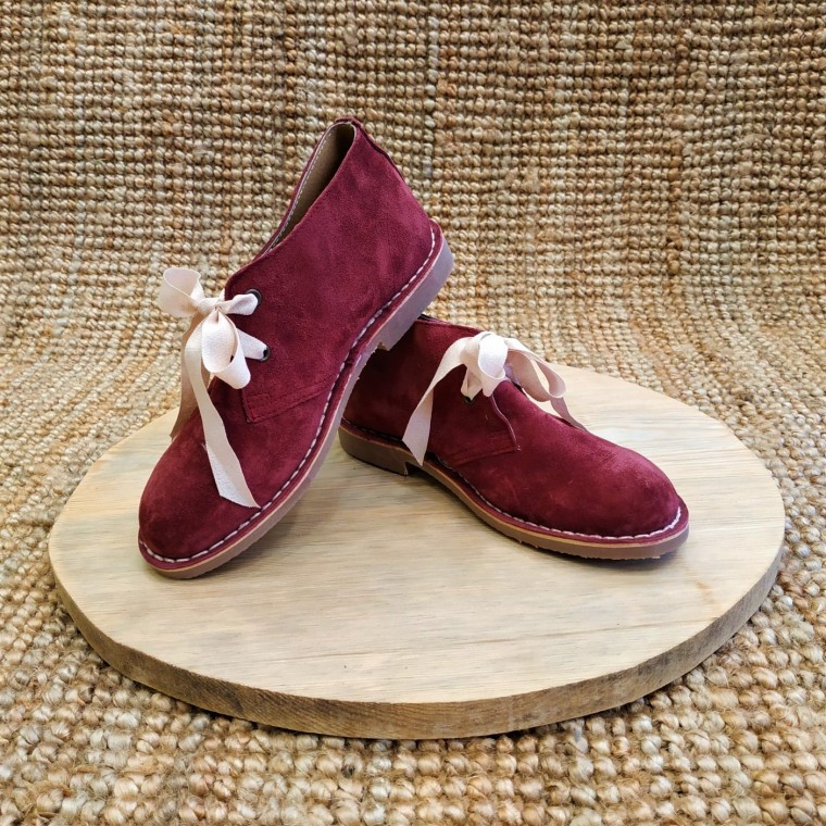 Abalishop suede leather ankle boots (bordeaux)