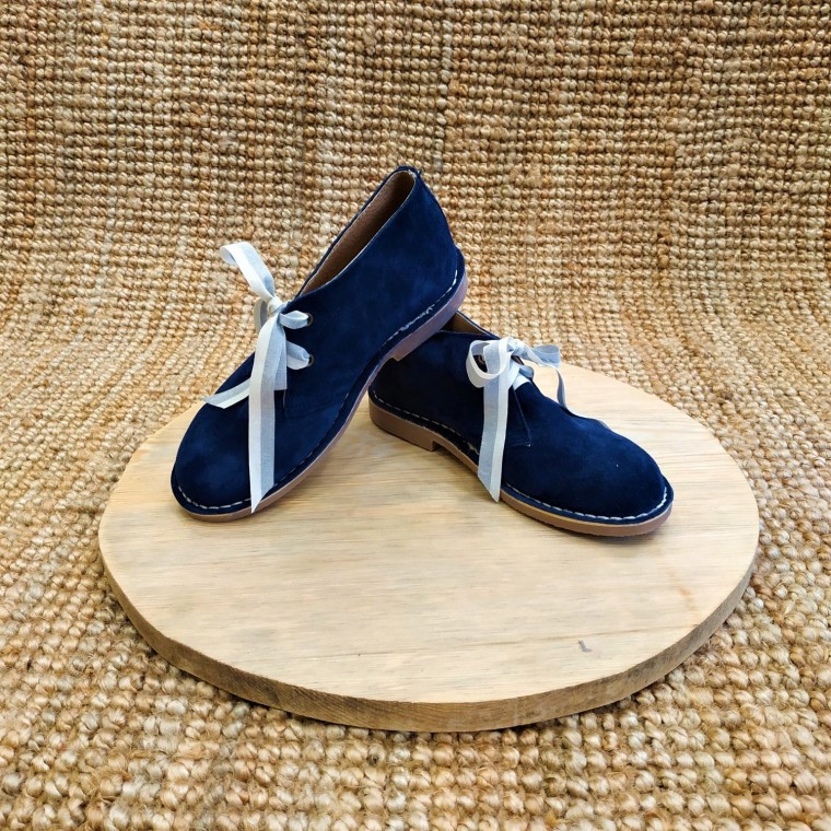 Abalishop suede leather ankle boots (blue)