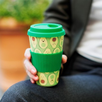 HAPPY AVOCADO BAMBOO COFFEE CUP
