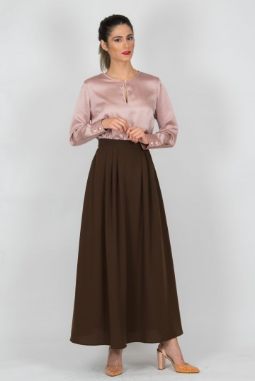 Chaton clothing Florence long skirt (brown)