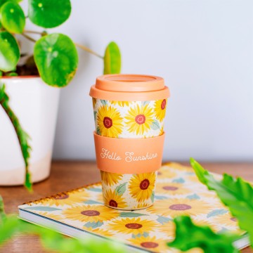 SUNFLOWERS BAMBOO COFFEE CUP