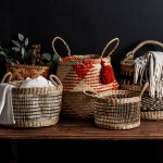 TERRACOTTA CHECK BASKET