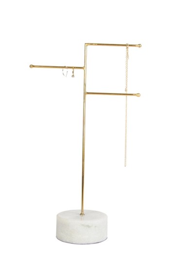 MARBLE & BRASS JEWELLERY STAND