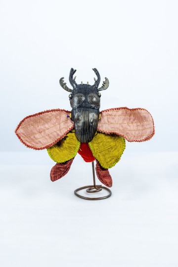 Nefeli Karyofilli Insect brooch (olive green and brown)