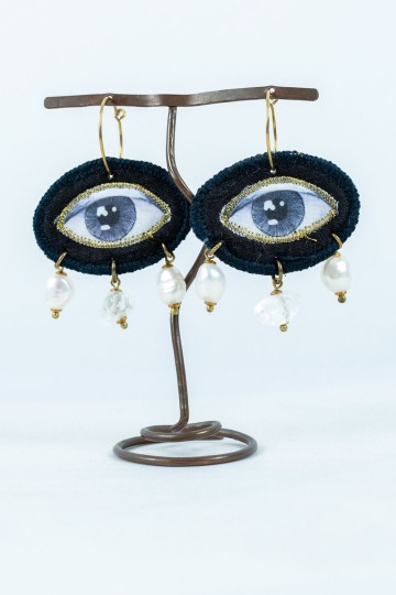 Nefeli Karyofilli Deep blue earrings