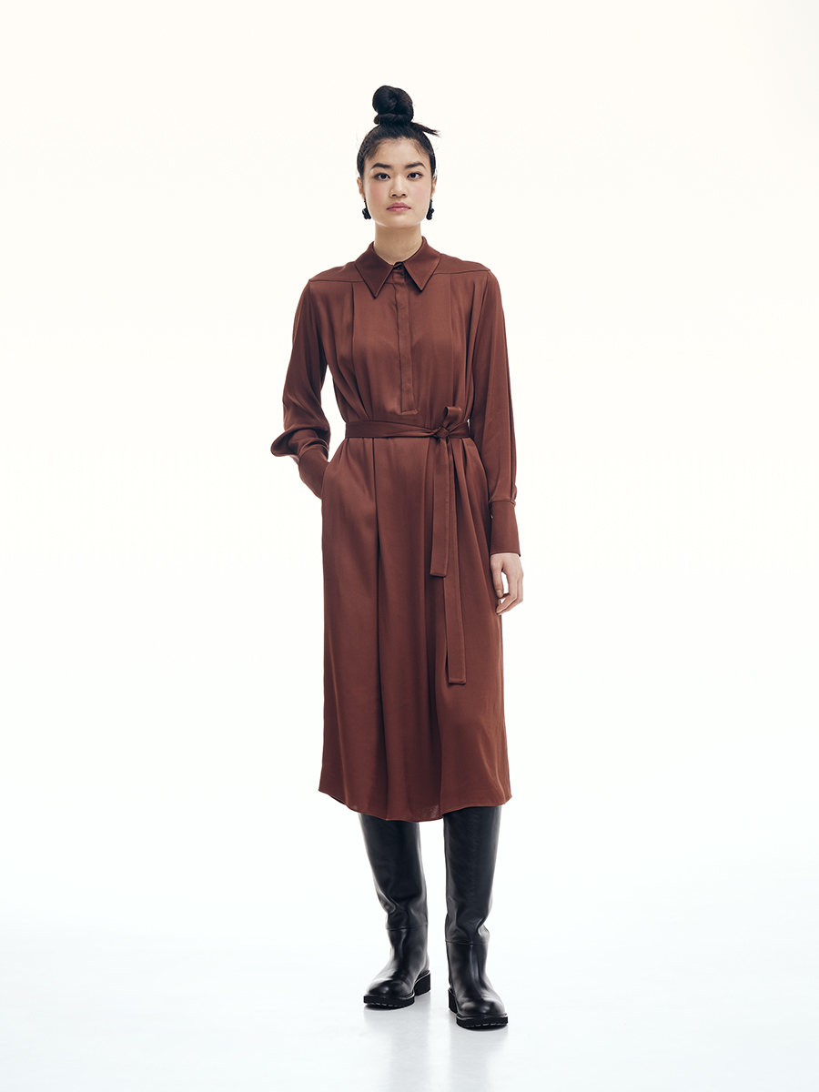 Ioanna Kourbela Light Memory – 70s Shirt Dress (Tiramisu Brown) – Abalishop