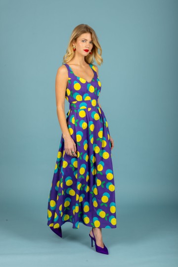 Chaton Clothing Diego Poplin Dress (Purple)