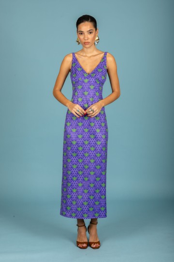 Chaton Clothing Lorena Slim Dress (Grape)