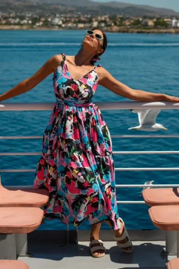 So Bohemian Zeta Dress (Black Abstract)