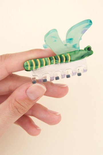 Coucou Suzette Green Dragonfly Hair Claw