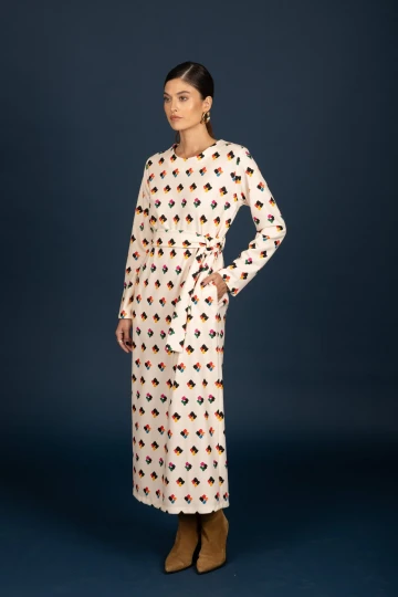 Chaton Clothing Adele Slim Dress (Ecru)