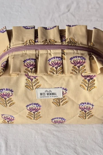 Miss Minimal Butter Yellow Floral Zipper Box Romantic Style