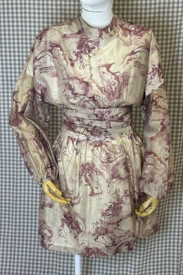 Moutaki Printed Short Dress (Beige)