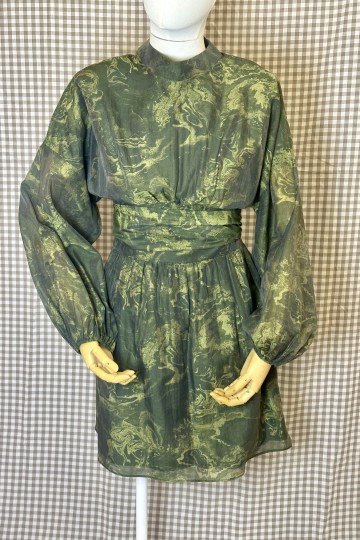 Moutaki Printed Short Dress (Olive)