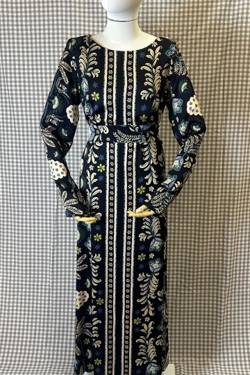 Moutaki Floral Long Dress (Black)