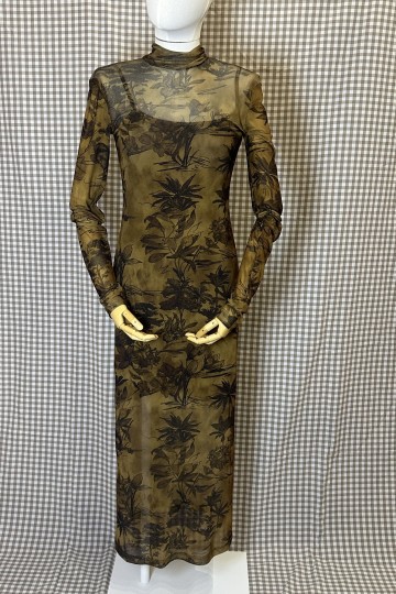 Moutaki Floral Brown Dress