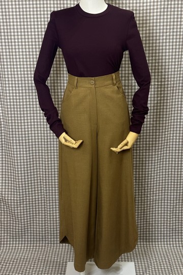 Moutaki High Waist Crop Pants (Camel)