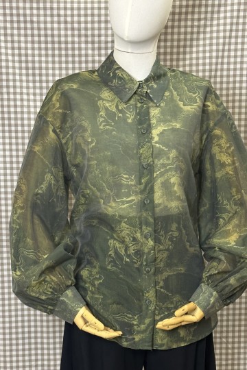 Moutaki Printed Longsleeve Oversize Shirt (Olive)