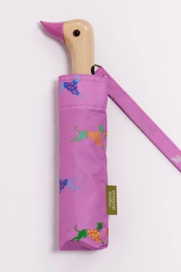 Eco-Friendly Dogs In Pink Compact Duck Umbrella