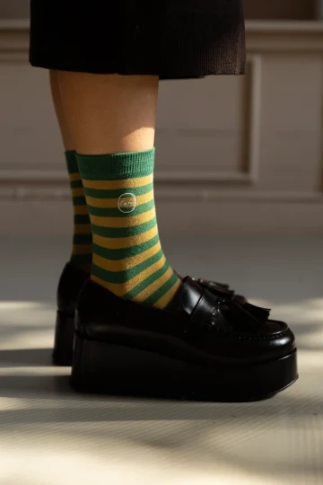 Tinne + Mia Socks Stripes (Green-Moss)