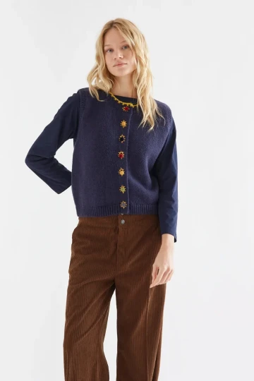 Compania Fantastica Knit Vest With Velvet Buttons