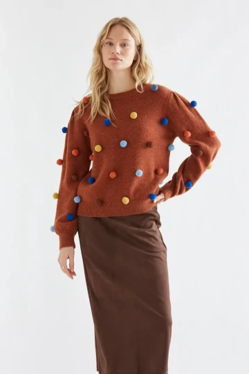 Compania Fantastica Knit Sweater With Pompoms