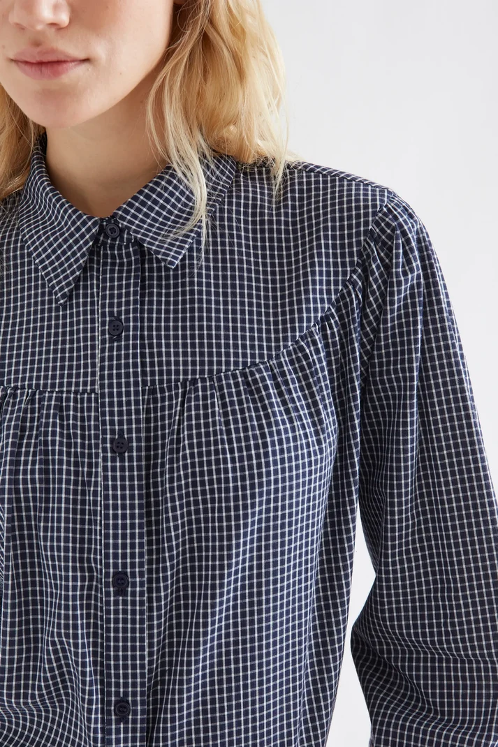 Compania Fantastica Plaid Shirt (Navy Blue) - Image 3