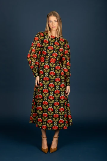 Chaton Clothing Crispin Chiffon Dress (Orange)