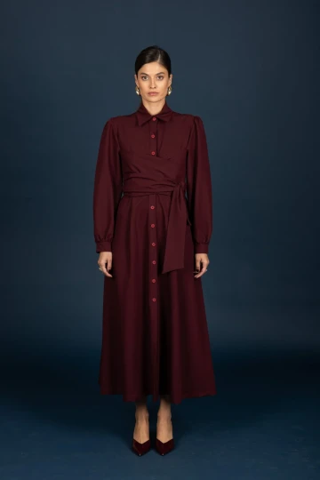 Chaton Clothing Delia Dress (Bordeaux)