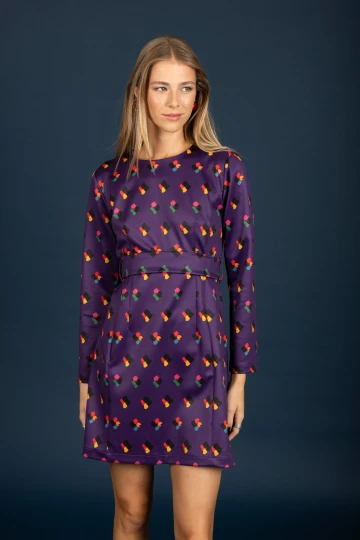 Chaton Clothing Adele Short Dress (Purple)