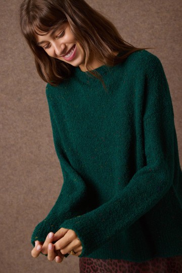 Mamoush Maritina Oversized Knitted Blouse (Green)
