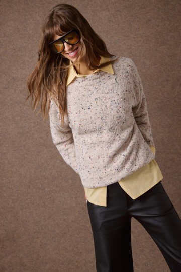 Mamoush Maritina Oversized Knitted Blouse (Vanilla)
