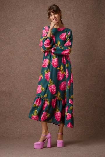 Mamoush Claire Maxi Dress (Raspberry Print)