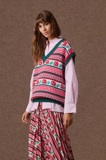 Mamoush Rania Knitted Vest (Vintage Rose)