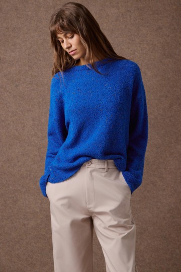 Mamoush Maritina Oversized Knitted Blouse (Blue)